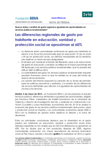 Las diferencias regionales de gasto por habitante en educación