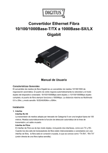 Convertidor Ethernet Fibra 10/100/1000Base-T/TX a 1000Base
