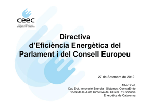 Directiva d`Eficiència Energètica del Parlament i del Consell Europeu