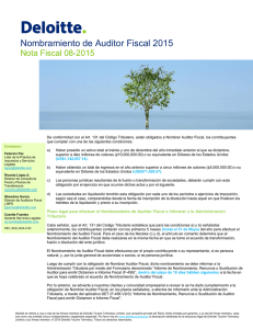 Nombramiento de Auditor Fiscal 2015