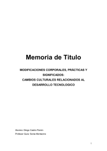 Memoria de Titulo MODIFICACIONES CORPORALES, PRÁCTICAS