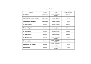 Materia Cursado Días Disponibilidad Cl Médica I Cuatrimestral