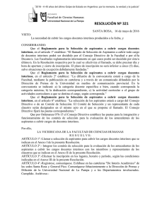 resolución nº 321 - UNLPam - Universidad Nacional de La Pampa
