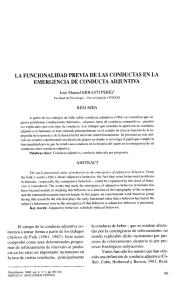 la funcionalidad previa de las conductas en la emergencia de