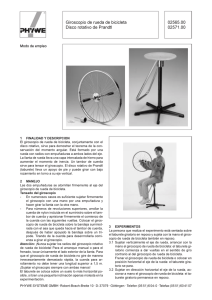 Giroscopio de rueda de bicicleta Disco rotativo de Prandtl 02565.00