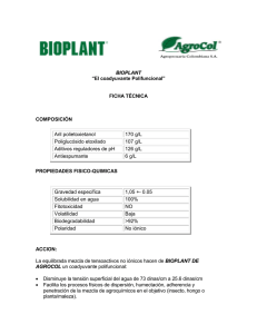 BIOPLANT “El coadyuvante Polifuncional” FICHA TÉCNICA