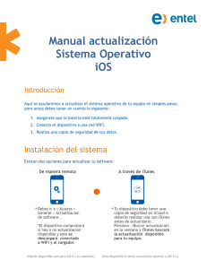 Manual actualización Sistema Operativo iOS