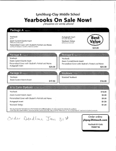 Yearbooks On Sale Now! - Lynchburg