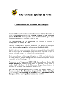 Currículum de Vicente del Bosque