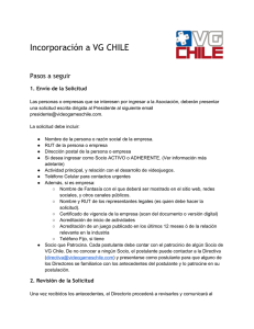 Incorporación a VG CHILE