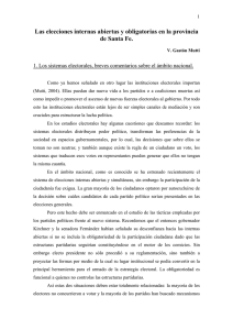 Las elecciones internas abiertas y obligatorias en