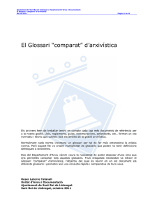 El Glossari “comparat” d`arxivística