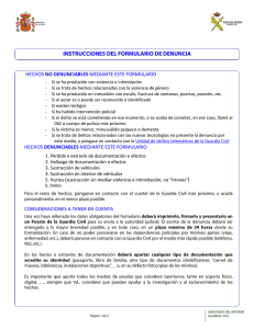 INSTRUCCIONES DEL FORMULARIO DE DENUNCIA