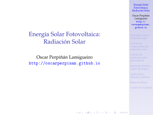 Radiación Solar - Oscar Perpiñán Lamigueiro