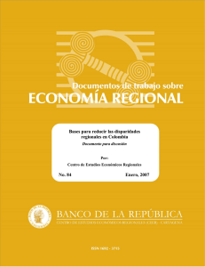 Bases para reducir las disparidades regionales en Colombia No. 84