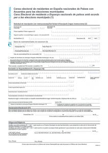 Cens Electoral de residents a Espanya nacionais de paisos amb