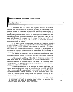 re el contenido manifiesto de los sue&ntilde;os *
