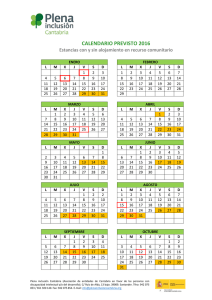 calendario previsto 2016 - Plena inclusión Cantabria