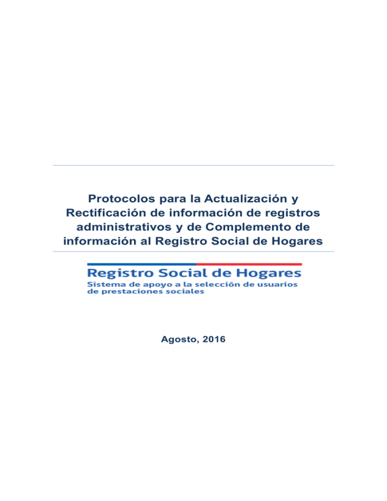 Protocolos Para La Actualización Y Rectificación De Información De