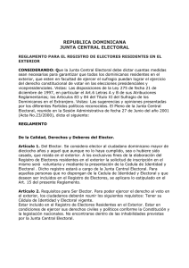 Reglamento para el registro de electores residentes en el exterior