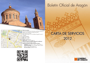 Carta de servicios del Boletín Oficial de Aragón (folleto díptico