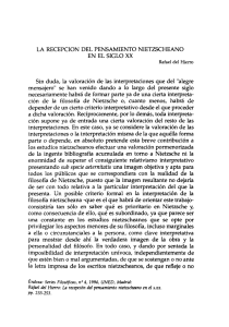 La Recepción del Pensamiento Nietzscheano en el Siglo XX