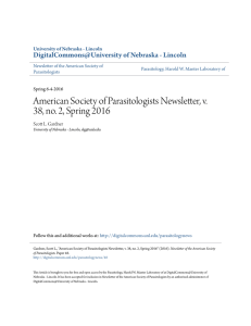 American Society of Parasitologists Newsletter, v. 38, no. 2, Spring