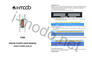 www.i-modo.com.ar DIGITAL PLAYER USER MANUAL