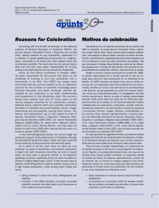 Motivos de celebración Reasons for Celebration