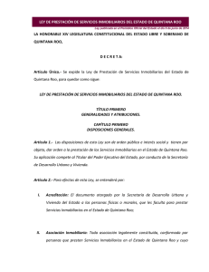 ley de prestación de servicios inmobiliarios del estado de quintana