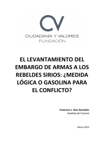 el levantamiento del embargo de armas a los rebeldes sirios