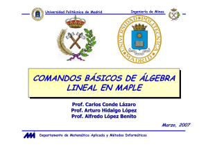 COMANDOS BÁSICOS DE ÁLGEBRA LINEAL EN MAPLE