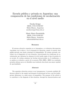 Escuela pública y privada en Argentina: una comparación de las