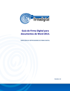 Guía de Firma Digital para documentos de Word 2013.