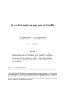 La tasa de desempleo de largo plazo en Colombia