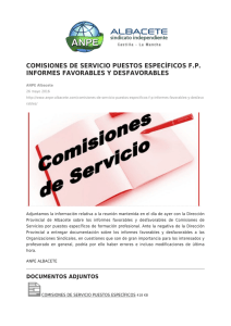 COMISIONES DE SERVICIO PUESTOS ESPECÍFICOS F.P.