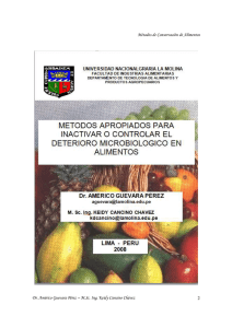 Métodos de Conservación de Alimentos Dr. Américo Guevara Pérez