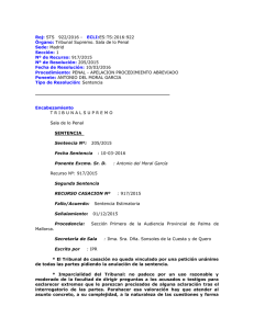 Roj: STS 922/2016 - ECLI:ES:TS:2016:922 Órgano: Tribunal