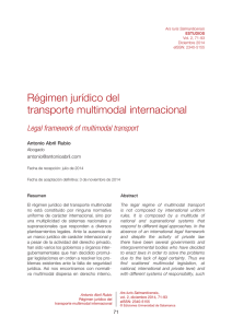 Régimen jurídico del transporte multimodal internacional = Legal