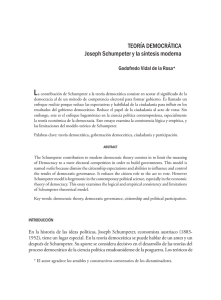 TeoRíA DeMocRáTIcA Joseph Schumpeter y la síntesis moderna