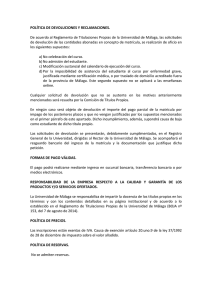 Condiciones de pago - Universidad de Málaga