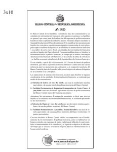 Aviso Junta Monetaria - Banco Central de la República Dominicana