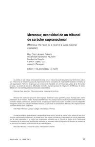 Mercosur, necesidad de un tribunal de acarácter
