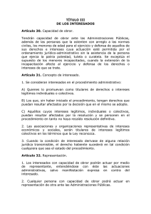 TÍTULO III DE LOS INTERESADOS Artículo 30. Capacidad de obrar