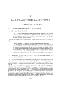 XI LA SOBERANÍA TERRITORIAL DEL ESTADO