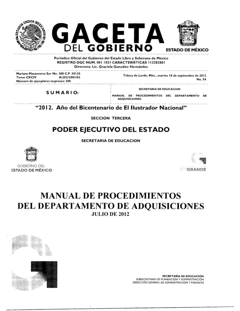 Manual De Procedimientos Del Departamento De Adquisiciones 2185