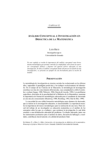 análisis conceptual e investigación en didáctica de la matemática