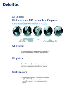 XII Edición Diplomado en IFRS para aplicación plena