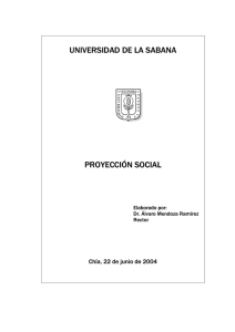 UNIVERSIDAD DE LA SABANA PROYECCIÓN SOCIAL