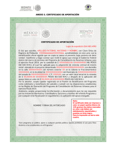 anexo 3. certificado de aportación certificado de aportación